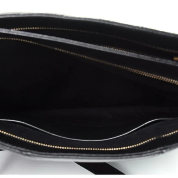 YSL Grain De Poudre Matelasse Chevron Medium Tribeca Shopping Bag Black 🖤 - Picture 7 of 13